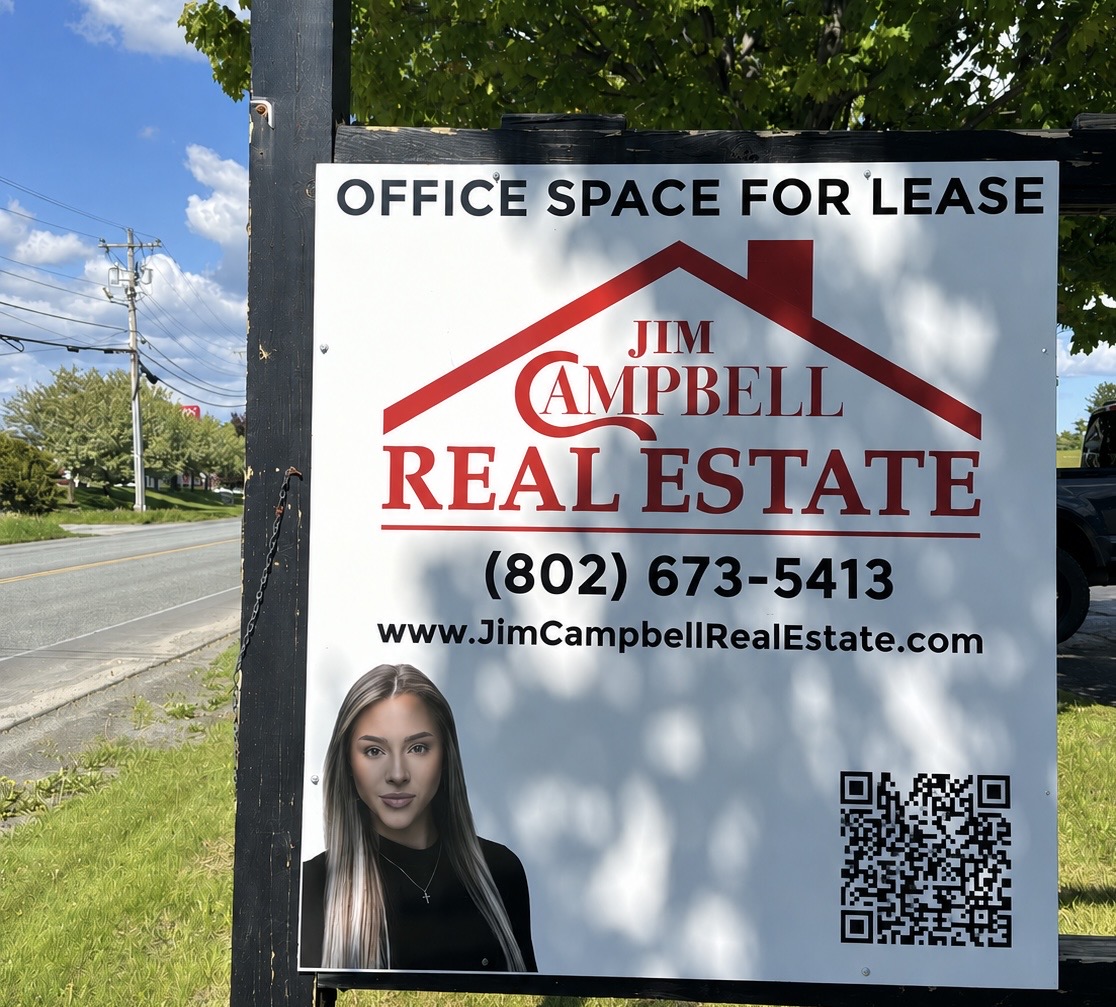 Jim Campbell Real Estate sign featuring Mykayla Tanguay